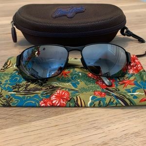 Maui Jim Black Coral Polarized Rectangular Sunglasses
